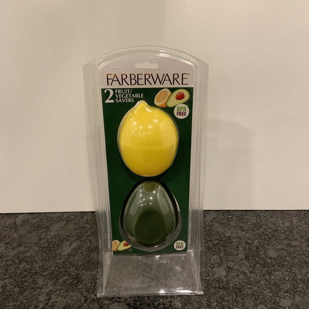 Farberware FG35494 Avocado & Lemon Shaped Fruit Vegetable Savers BPA Free NEW